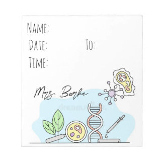 Bloco De Notas Notepad do professor de biologia