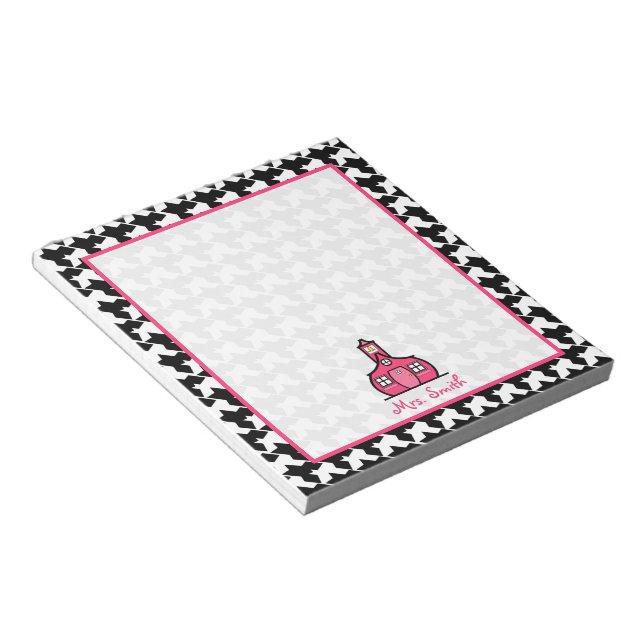 Bloco De Notas Notepad do professor Houndstooth (Inclinado)