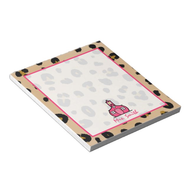 Bloco De Notas Notepad do professor leopardo (Inclinado)