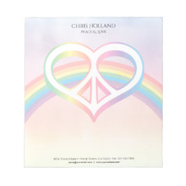 Bloco De Notas Notepad do Rainbow Peace & Love