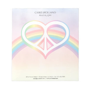 Bloco De Notas Notepad do Rainbow Peace & Love