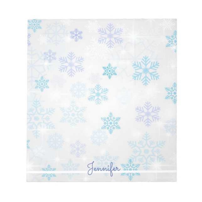 Bloco De Notas Notepad do Stuffer de Neve Natal w Name (Frente)
