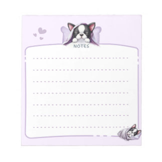 Bloco De Notas Notepad Dormindo em Boston Terrier
