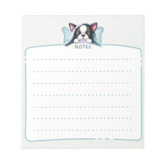 Bloco De Notas Notepad Dormindo em Boston Terrier
