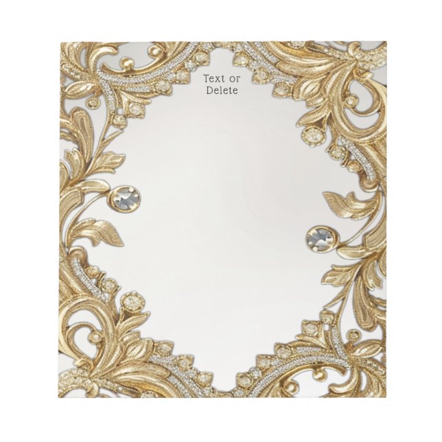 Bloco De Notas Notepad Dourado decorativo (Frente)