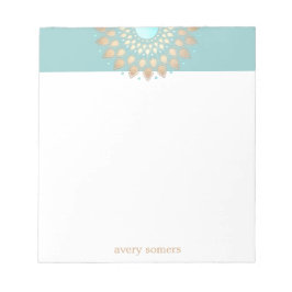 Bloco De Notas Notepad Dourado Lotus Flower Mandala