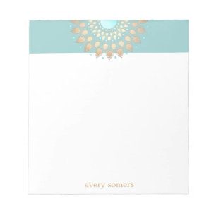 Bloco De Notas Notepad Dourado Lotus Flower Mandala