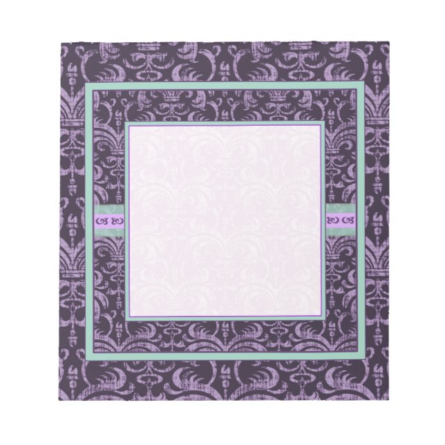 Bloco De Notas Notepad Elegante de Grunge Gótico Roxo (Frente)