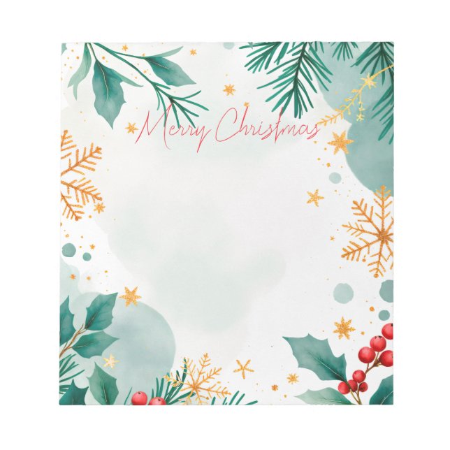 Bloco De Notas Notepad Elegante de Natal Merry (Frente)