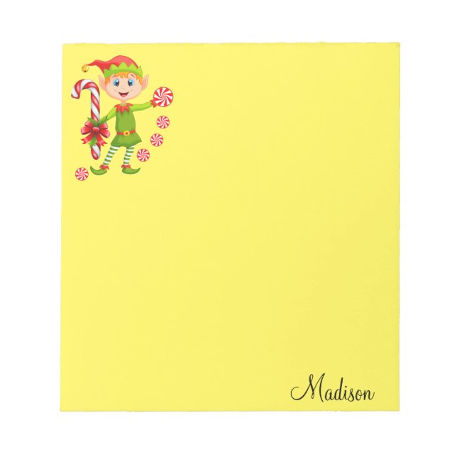 Bloco De Notas Notepad Elf Peppermint Natal (Frente)