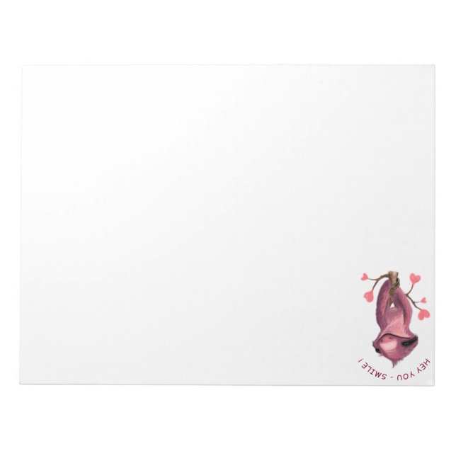Bloco De Notas Notepad Engraçado Romântico Sloth Smile (Frente)