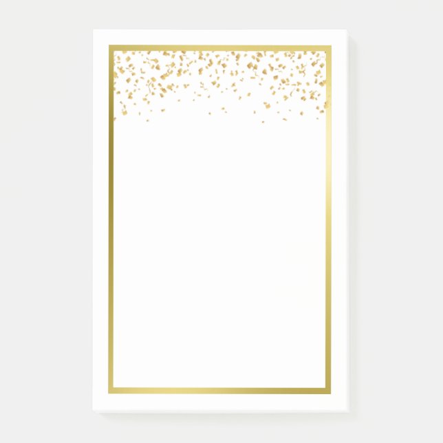 Bloco De Notas Notepad Faux Gold Foil Confetti (Frente)