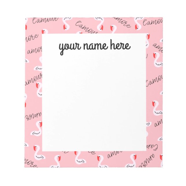 Bloco De Notas Notepad Flamingo Personalizado (Frente)