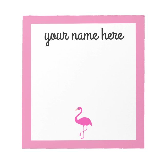 Bloco De Notas Notepad Flamingo Personalizado (Frente)