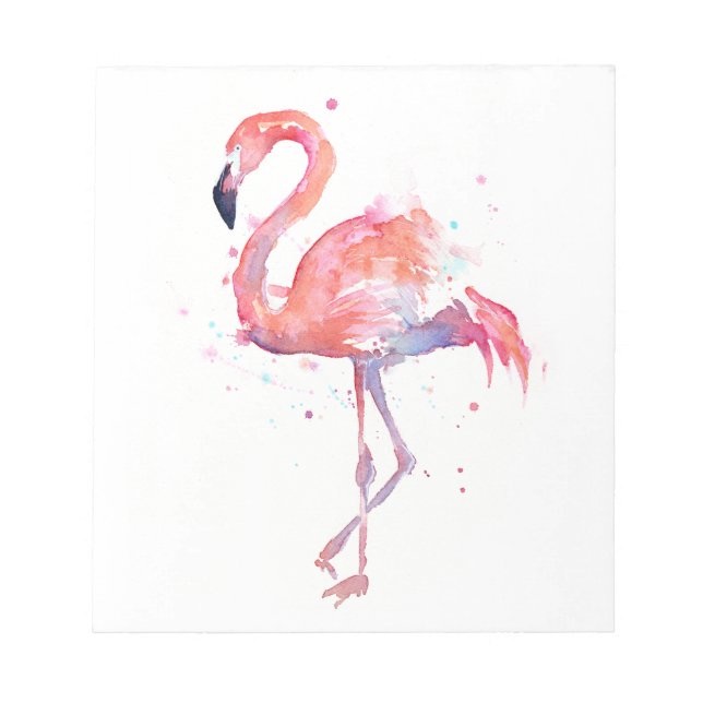 Bloco De Notas Notepad Flamingo Watercolor (Frente)