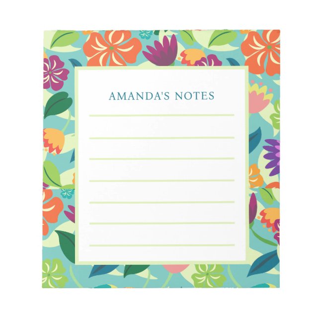 Bloco De Notas Notepad Floral (Frente)