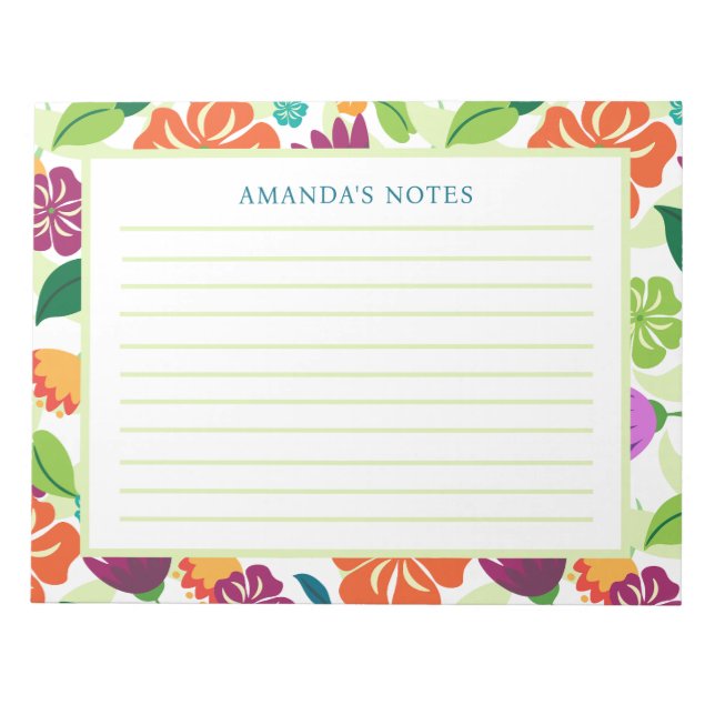 Bloco De Notas Notepad Floral (Frente)