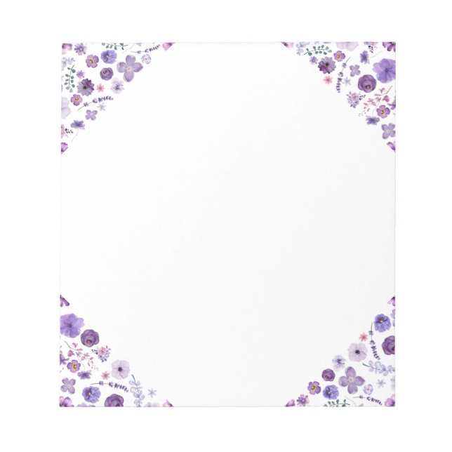 Bloco De Notas Notepad Floral Bloom - Caractere do Canto Branco (Frente)