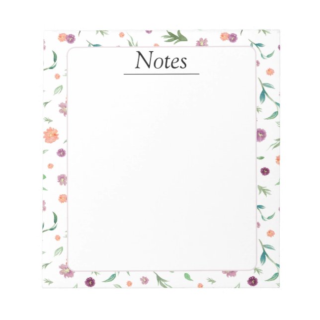 Bloco De Notas Notepad Floral - Bonito presente de aniversário pa (Frente)