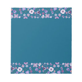 Bloco De Notas Notepad Floral - Borda do Teto Profundo Luxe