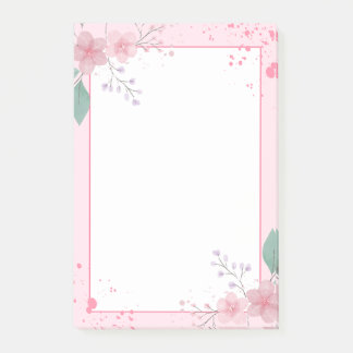 Bloco De Notas Notepad Floral Cor-de-Rosa