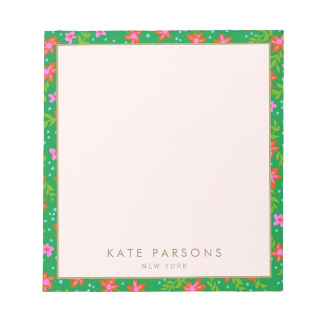 Bloco De Notas Notepad Floral de pré-disquete (Frente)