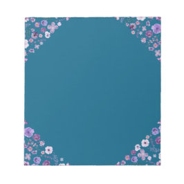 Bloco De Notas Notepad Floral - Elegância do Canto Teal Profundo