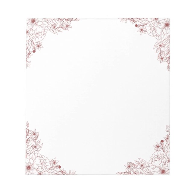 Bloco De Notas Notepad Floral Elegante - 5,5" x 6" (Frente)