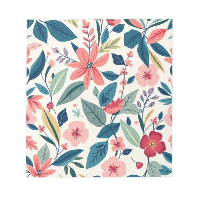 Bloco De Notas Notepad Floral Elegante Inspirado Na Natureza (Frente)