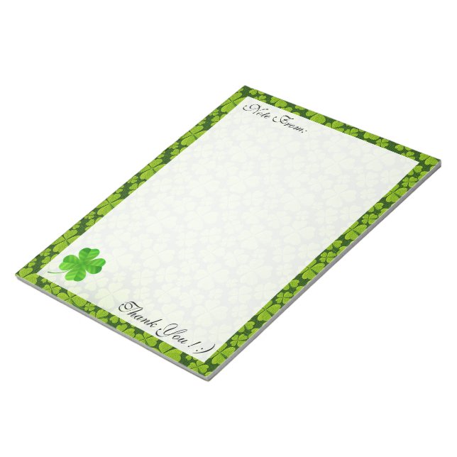 Bloco De Notas Notepad Floral Elegante Quatro Folha Folha (Inclinado)