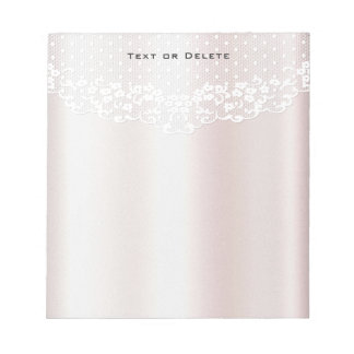 Bloco De Notas Notepad Floral Elegante White Lace