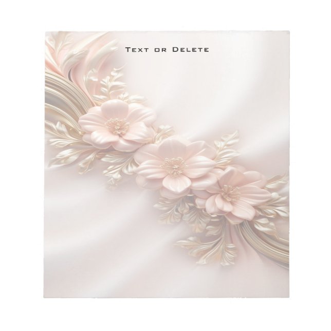 Bloco De Notas Notepad Floral Laranja Elegante (Frente)