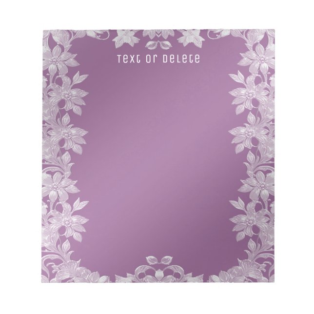 Bloco De Notas Notepad Floral Moderno Lilac (Frente)