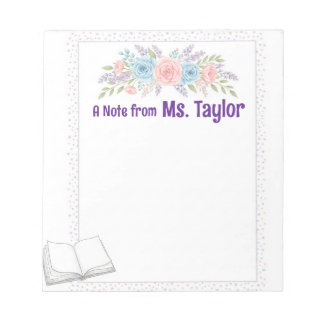 Bloco De Notas Notepad Floral Pastel