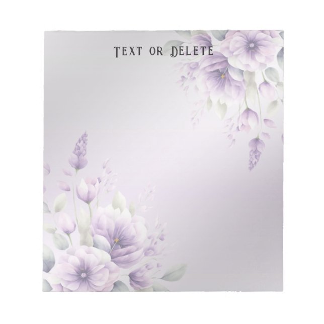 Bloco De Notas Notepad Floral Purple Watercolor (Frente)