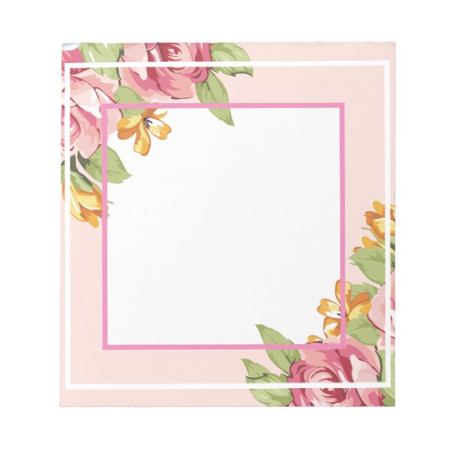 Bloco De Notas Notepad Floral Romântico (Frente)