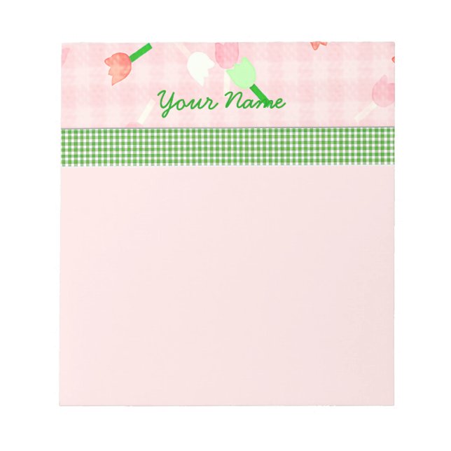 Bloco De Notas Notepad Floral Rosa (Frente)
