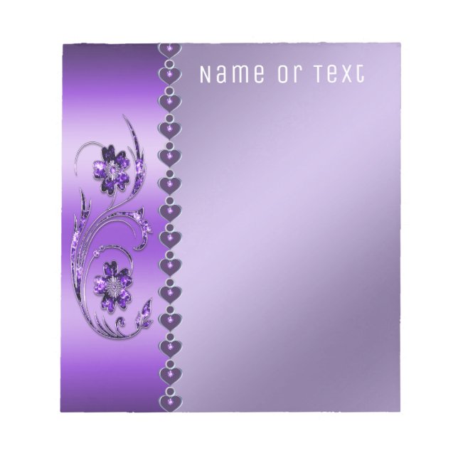 Bloco De Notas Notepad Floral Roxo (Frente)