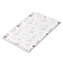 Notepad Floral, Vinculado, Roxo/Azul