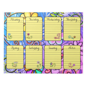 Bloco De Notas Notepad Floral Weekly Planner para Inspiração Rasg
