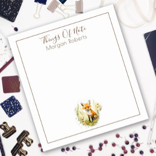 Bloco De Notas Notepad Fox Fox Personalizado do Nome do Cubo