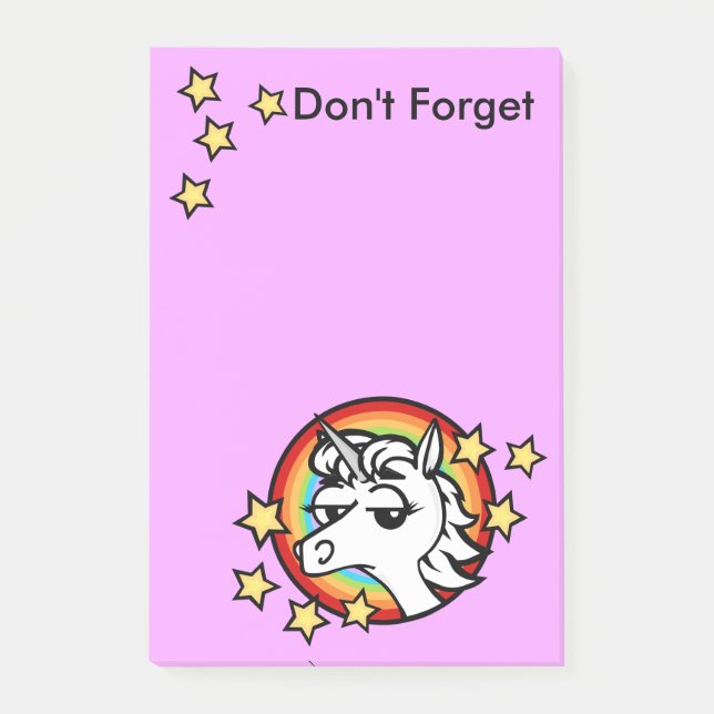 BLOCO DE NOTAS NOTEPAD GRÁFICO UNICORN E RAINBOW (Frente)