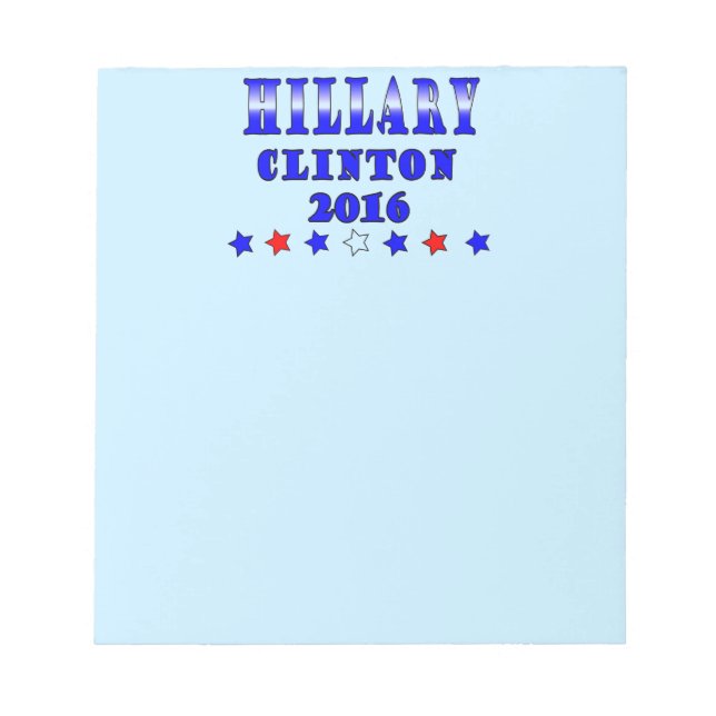 Bloco De Notas Notepad Hillary Clinton 2016 (Frente)