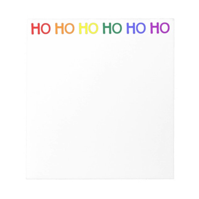 Bloco De Notas Notepad Ho Ho Arco-Íris (Frente)