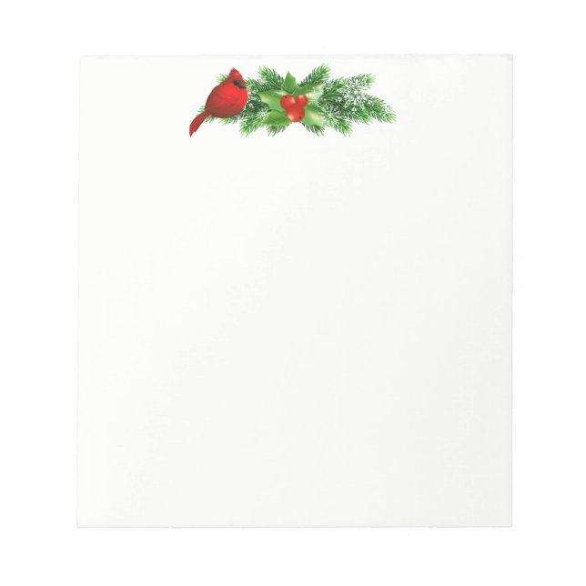 Bloco De Notas Notepad Holly Bough/Cardinal de Natal (Frente)