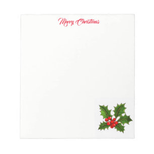 Bloco De Notas Notepad Holly de Natal