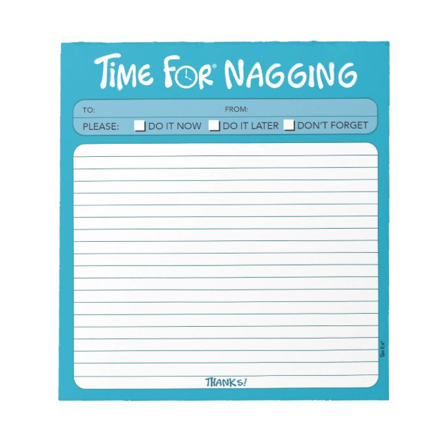 Bloco De Notas Notepad "Hora de Nagging" (Frente)