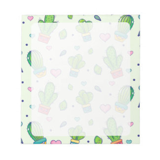 Bloco De Notas Notepad Kawaii Cactus & Hearts