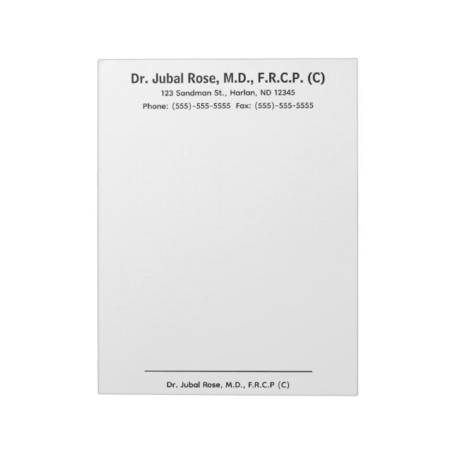 Bloco De Notas Notepad Letterhead Editável (Invertido)