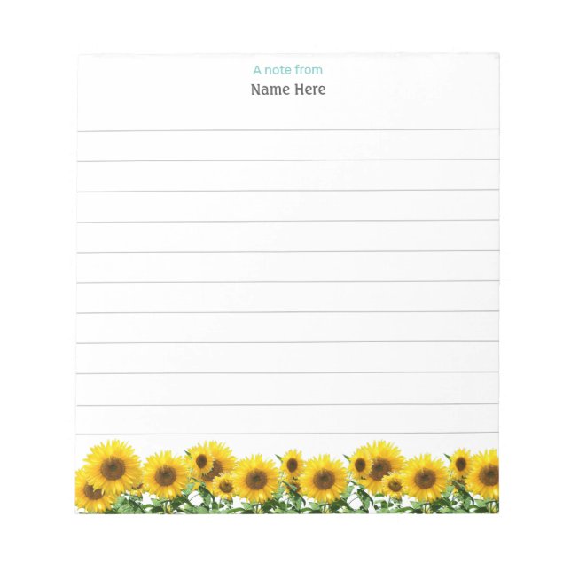 Bloco De Notas Notepad Linchado com Flores Solares (Frente)